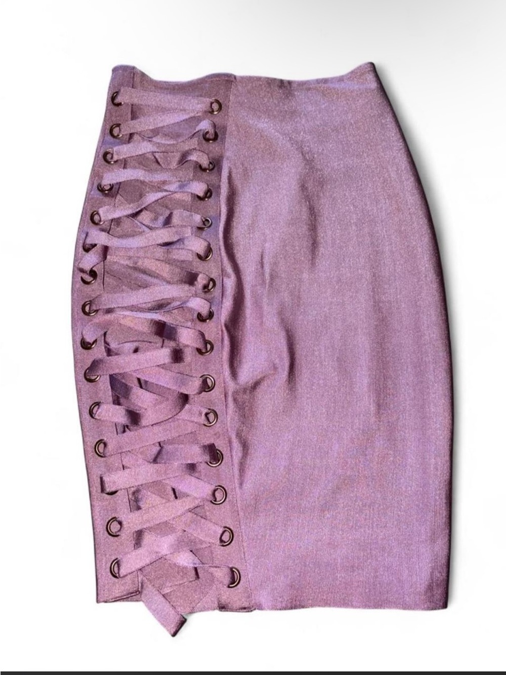 Bebe pink lace up bandage skirt
